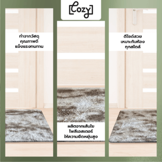 COZY พรมปูพื้นขนมิ้ง รุ่น CARA-BW ขนาด 100x150x1.2ซม. สีน้ำตาล