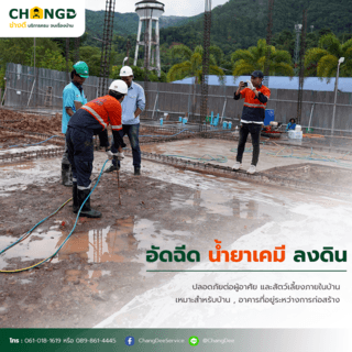 บริการกำจัดแมลงระบบ Soil Treatment system ปักอัดสารเคมีโดยใช้แท่งเหล็กซอย (ขนาดพื้นที่ไม่เกิน 59 ตร.ม./เหมา)