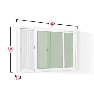 RAKANGTHONG หน้าต่างบานเลื่อนอลูมิเนียม 150x110 cm. สีขาว