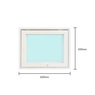 WELLINGTAN หน้าต่างไวนิล บานกระทุ้ง PAW0605 ขนาด 60x50ซม. สีขาว พร้อมมุ้ง