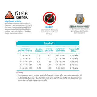 ห้าห่วง กระเบื้องหลังคาไตรลอน 0.5x50x120 ซม. สีน้ำตาลมุกโกเมน