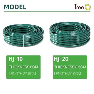 Tree O สายยางรดน้ำเสริมใยแก้วพร้อมอุปกรณ์ รุ่น HJ-10 ขนาด1/2 ยาว 10 เมตร สีเขียว