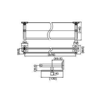 Prema หิ้งวางของกระจกพร้อมราวกั้นสแตนเลส รุ่น PM045(HM)