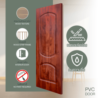 HOLZTUR ประตูปิดผิวพีวีซี บานทึบลูกฟัก PVC-P10 80x200ซม. APPLE WOOD