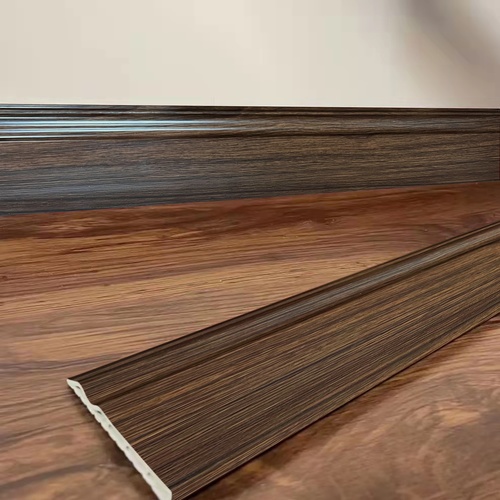 GREAT WOOD ไม้บัวล่าง PVC รุ่น SKG016 
90x10x3000 มม. วอลนัทสีดำ