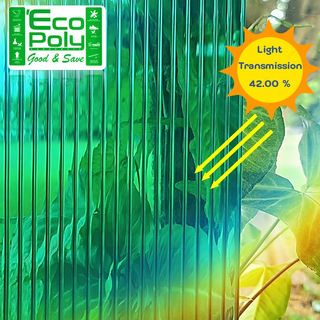 ECOPOLY แผ่นโพลีคาร์บอเนตB หนา 6มม. ขนาด 1.22 x 2.44 เมตร สีเขียว