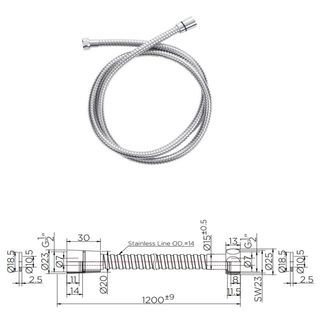 Karat Faucet สายหัวฉีดชำระสแตนเลส 304 รุ่น KA-04-307-50 ขนาด 120 ซม.