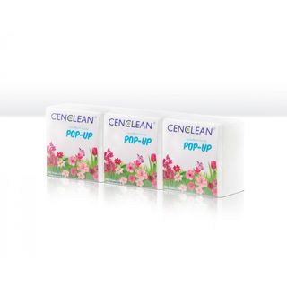 กระดาษเช็ดปาก CENCLEAN  POP-UP (200 แผ่น 1 ชั้น x 6 ห่อ)