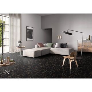 Marbella 60x60 กระเบื้องพอร์ซเลน รุ่น แบล๊ก โกลด์-สี แบล๊ก โกลด์ สโตน Glazed Tile P6044 (4P) Random