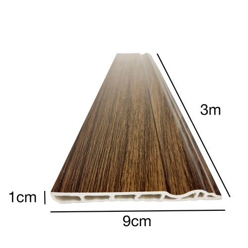 GREAT WOOD ไม้บัวล่าง PVC รุ่น SKG016 
90x10x3000 มม. วอลนัทสีดำ