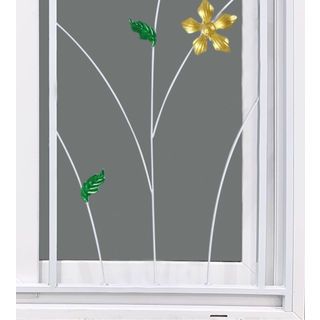 WINDOW ASIA (ECO 60-100) หน้าต่าง UPVC บานเลื่อน SS+เหล็กดัดลายผีเสื้อ (color) 120X110 ซม. สีขาว พร้อมมุ้ง