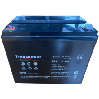 Transpower แบตเตอรี่ 12V 80A รุ่น TGEL12-80 สีดำ