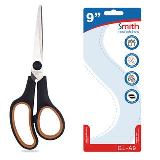 Smith กรรไกร 9 นิ้ว รุ่น Offc-GLA9 ขนาด 0.15x7.5x23 ซม. สีดำ-ส้ม