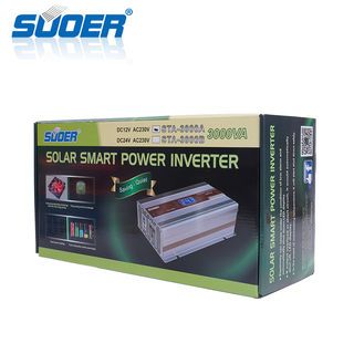 SUOER  เครื่องแปลงไฟ Modified wave Inverter 12V รุ่น STA-3000 W/A (มีหน้าจอ) สีน้ำตาล