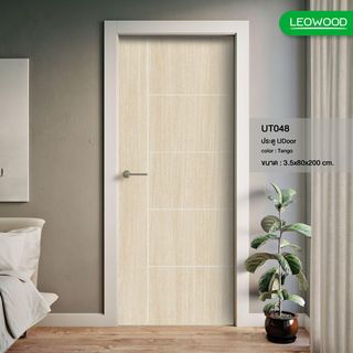 LEOWOOD ประตู UPVC ทนน้ำ ทนปลวก สี Tango ลาย 04 ขนาด 80x200 ซ.ม