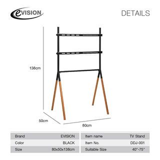 EVISION ขาแขวนทีวี 40-75 นิ้ว DDJ-001 สีดำ