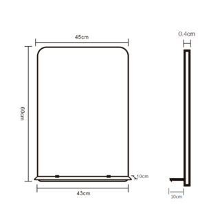 Nice กระจกชั้นวางไม่มีกรอบ รุ่น PQS-XS6045E2 ขนาด 60x45x0.4 ซม. สีใส