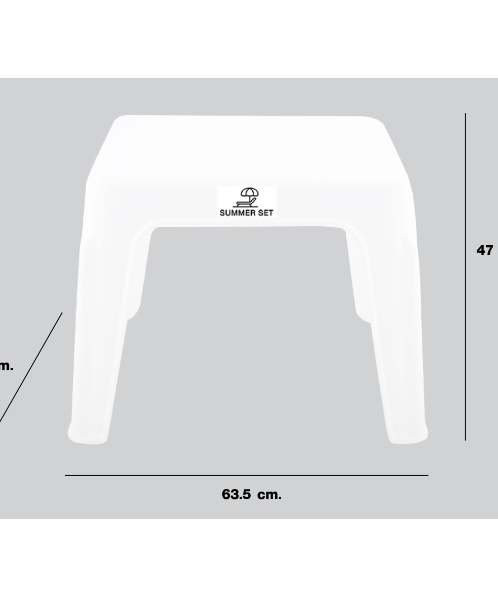 SUMMER SET โต๊ะพลาสติก รุ่นแฟนซี FT-227/A สีขาว