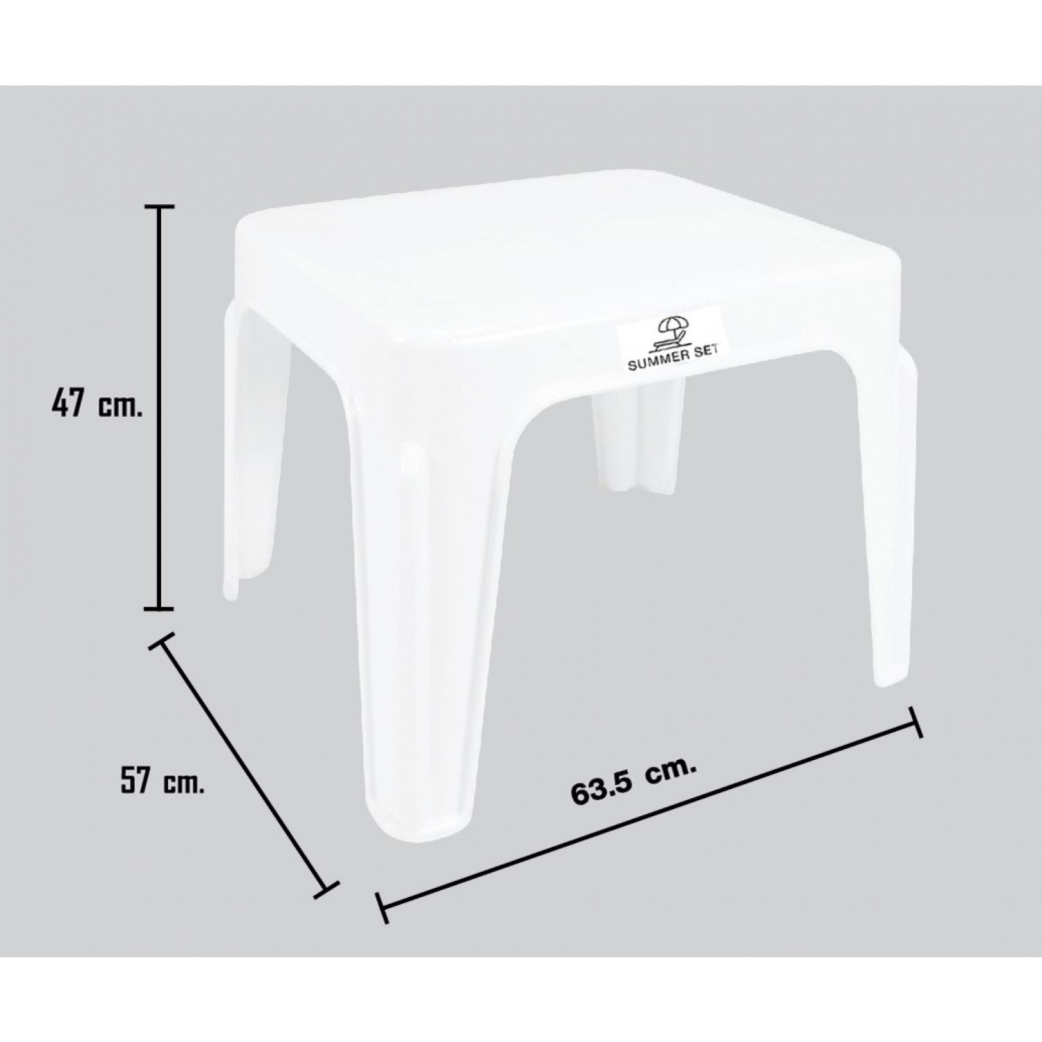 SUMMER SET โต๊ะพลาสติก รุ่นแฟนซี FT-227/A สีขาว