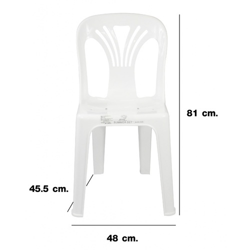 SUMMER SETเก้าอี้พลาสติกพนักพิง รุ่น หยก FT-220/A สีขาว