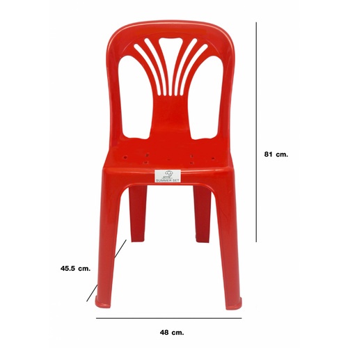SUMMER SETเก้าอี้พลาสติกพนักพิง รุ่น หยก FT-220/A สีแดง
