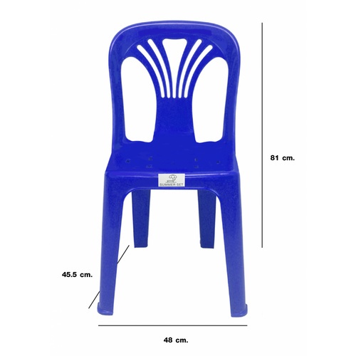 SUMMER SETเก้าอี้พลาสติกพนักพิง รุ่น หยก FT-220/A สีน้ำเงิน
