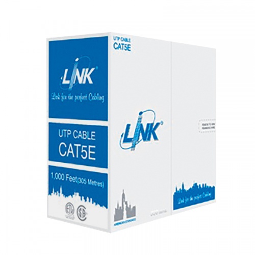 LINK สายแลน CAT5E UTP 100เมตร สีขาว