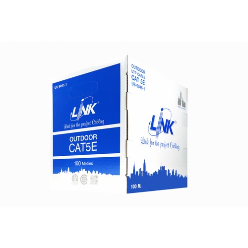 LINK สายแลน CAT5E UTP LINK OUTDOOR 100M. รุ่นUS-9045-1 สีดำ