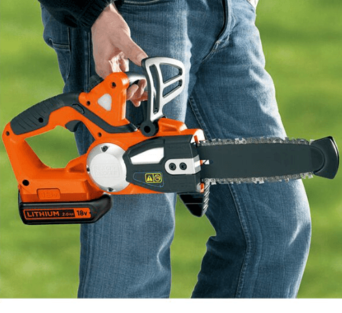 BLACK+DECKER เลื่อยโซ่ไร้สายพร้อมแบตเตอรี่ 20V รุ่น GKC1820L20-QW