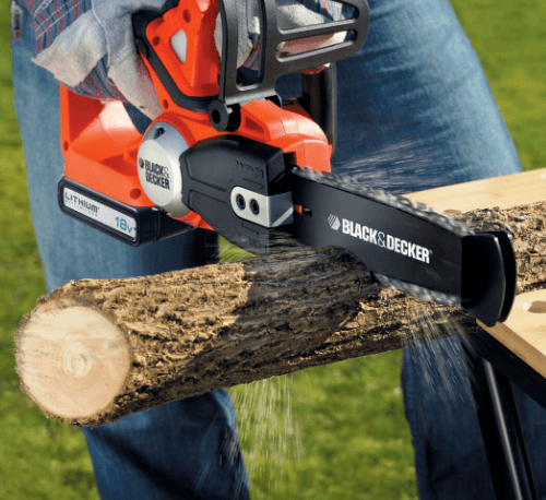 BLACK+DECKER เลื่อยโซ่ไร้สายพร้อมแบตเตอรี่ 20V รุ่น GKC1820L20-QW