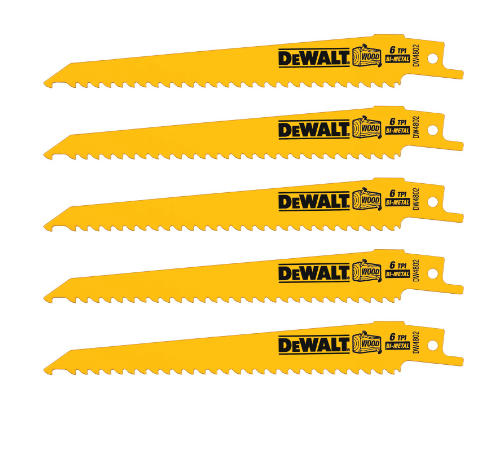 DEWALT ใบเลื่อยชัก 6 นิ้ว DW4802 ตัดไม้ (Pack 5)