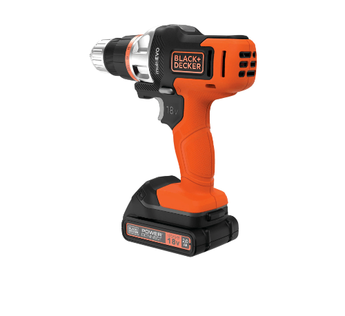 BLACK+DECKER สว่านกระแทกไร้สายเปลี่ยนหัวได้ 18V EVO185B1-B1