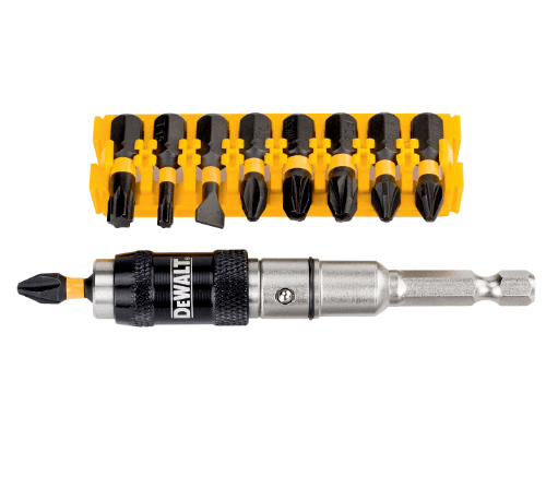 DEWALT ชุดดอกไขควง 10 ชิ้น DT70518T-QZ พร้อมหัวจับดอกสว่านแบบหมุนได้