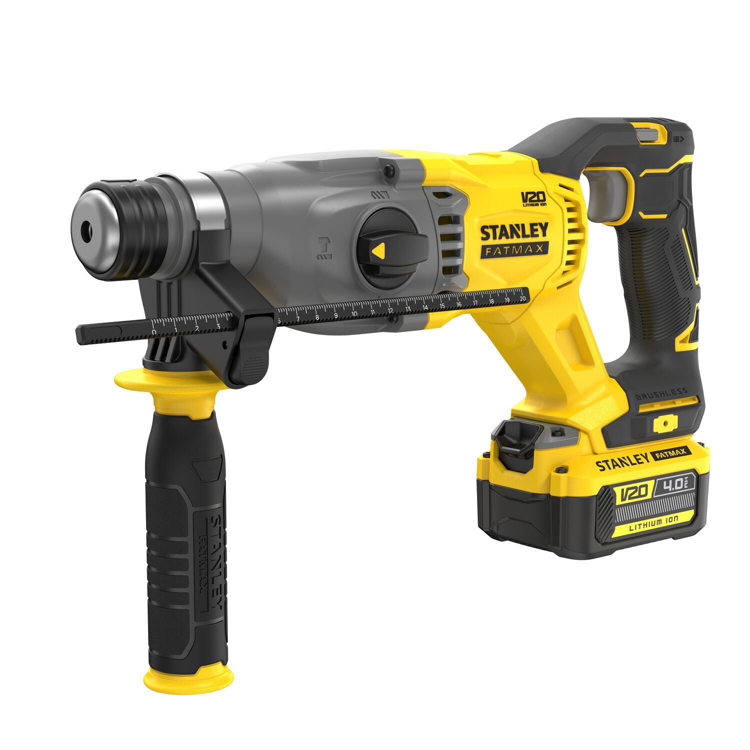 STANLEY สว่านโรตารี่ไร้สาย Brushless ขนาด 22 มม. 20V พร้อมแบตเตอรี่ 4.0 Ah รุ่น SBH900M2K-B1