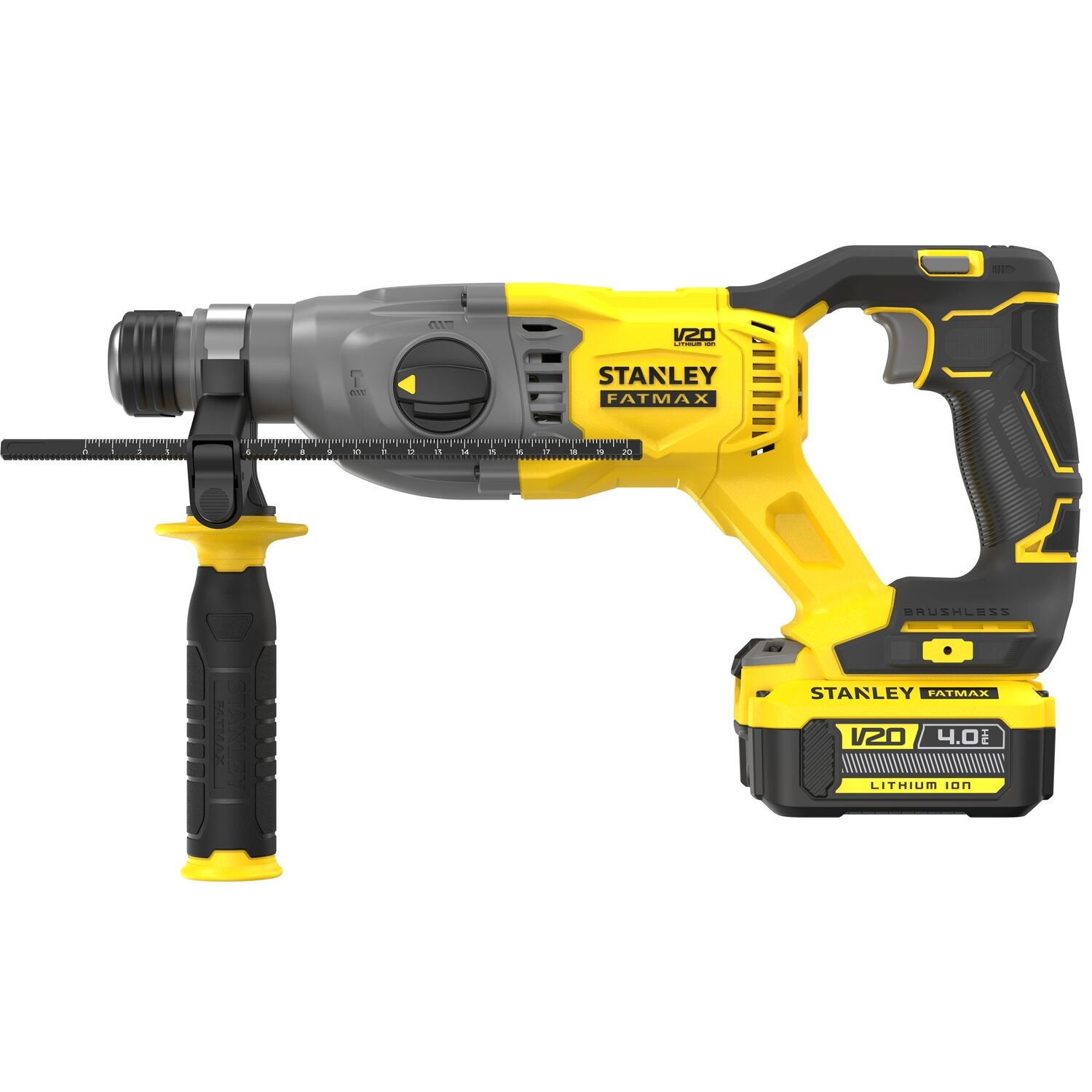 STANLEY สว่านโรตารี่ไร้สาย Brushless ขนาด 22 มม. 20V พร้อมแบตเตอรี่ 4.0 Ah รุ่น SBH900M2K-B1