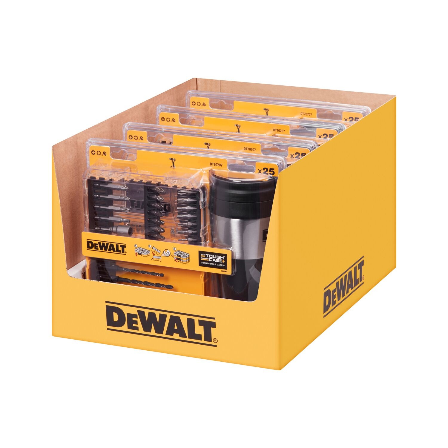 DEWALT ชุดดอกไขควง ดอกสว่าน 25 ชิ้น DT70707-QZ พร้อมแก้วเก็บอุณหภูมิ