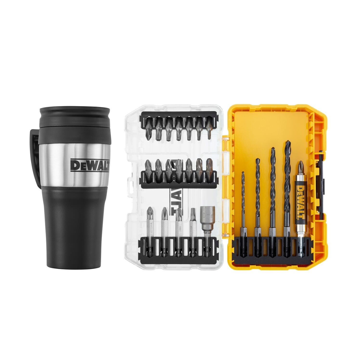 DEWALT ชุดดอกไขควง ดอกสว่าน 25 ชิ้น DT70707-QZ พร้อมแก้วเก็บอุณหภูมิ