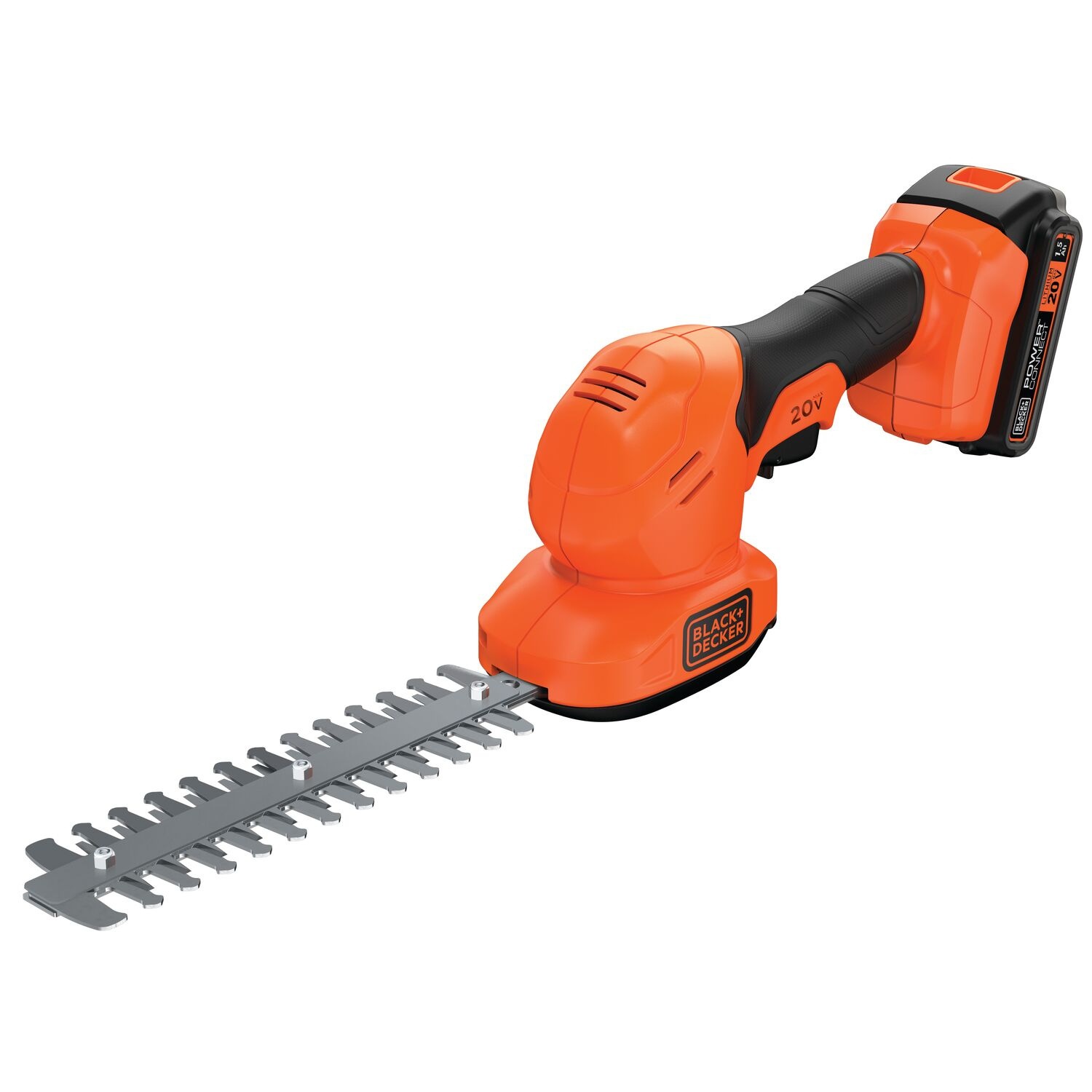 BLACK+DECKER เครื่องตัดแต่งพุ่มไม้ไร้สายขนาดเล็ก 20 โวลต์ (Max) BCSS20D1-B1