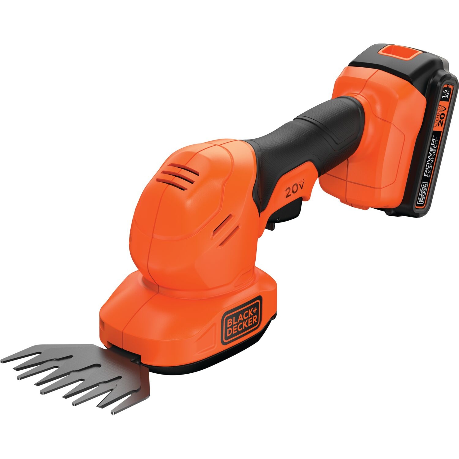 BLACK+DECKER เครื่องตัดแต่งพุ่มไม้ไร้สายขนาดเล็ก 20 โวลต์ (Max) BCSS20D1-B1