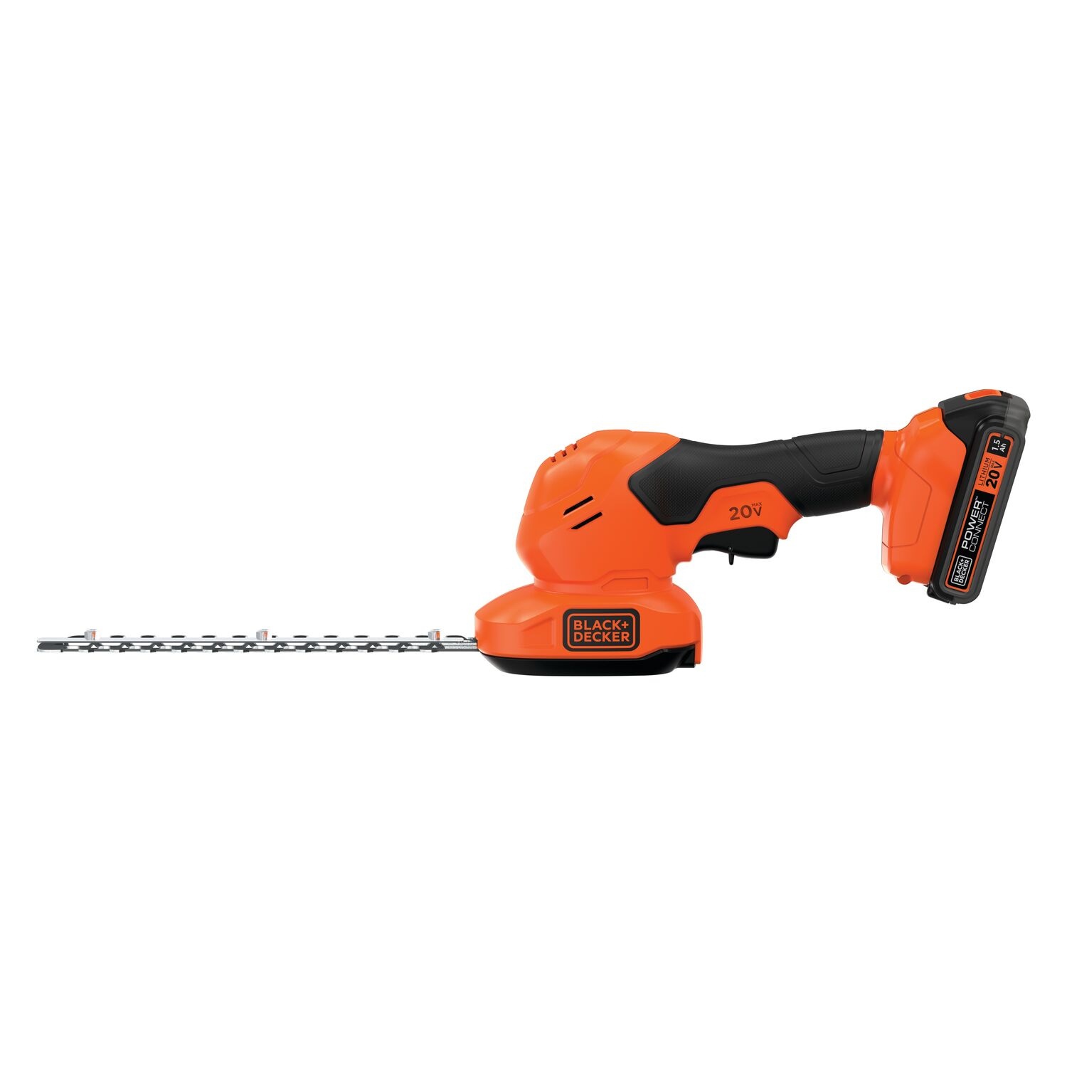 BLACK+DECKER เครื่องตัดแต่งพุ่มไม้ไร้สายขนาดเล็ก 20 โวลต์ (Max) BCSS20D1-B1