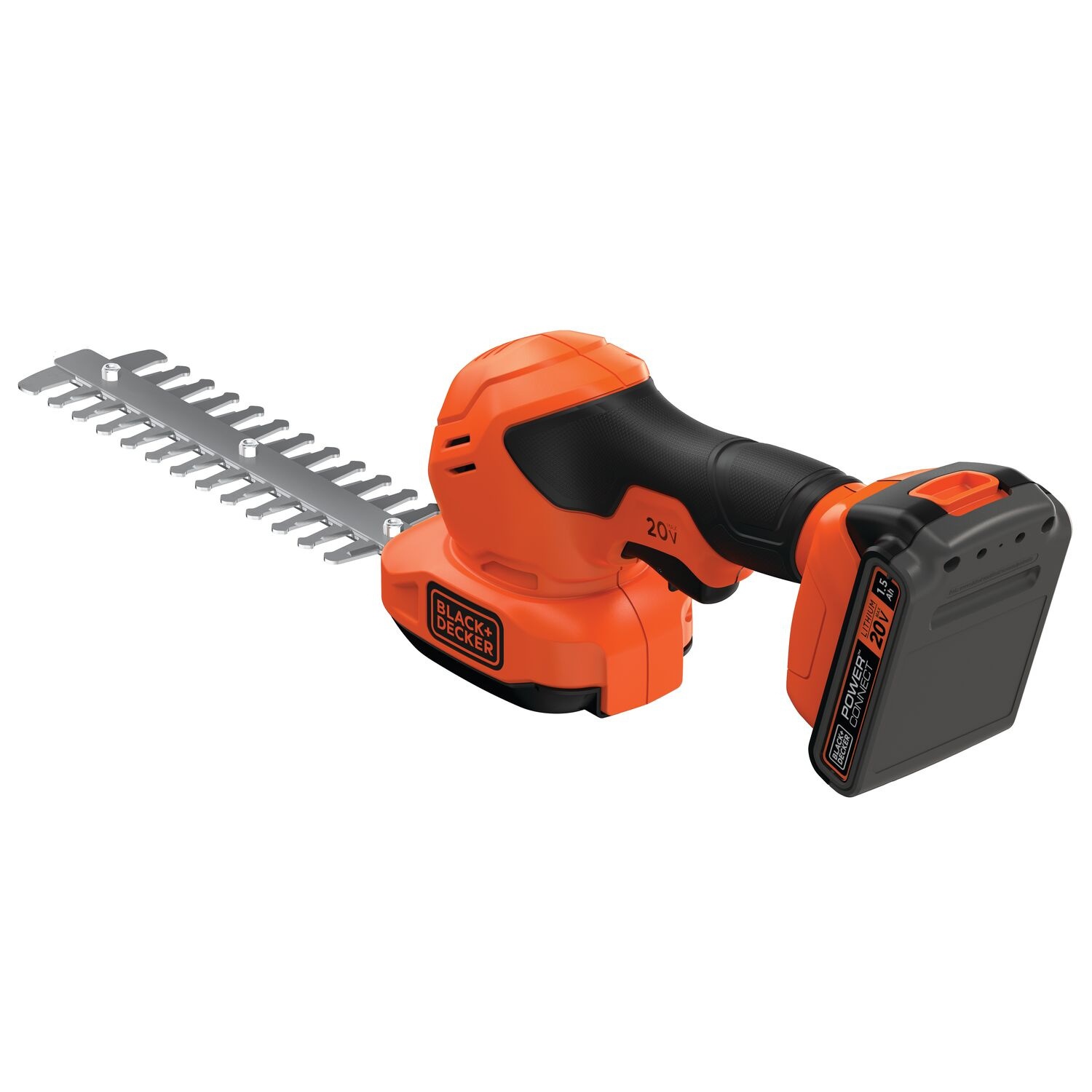 BLACK+DECKER เครื่องตัดแต่งพุ่มไม้ไร้สายขนาดเล็ก 20 โวลต์ (Max) BCSS20D1-B1