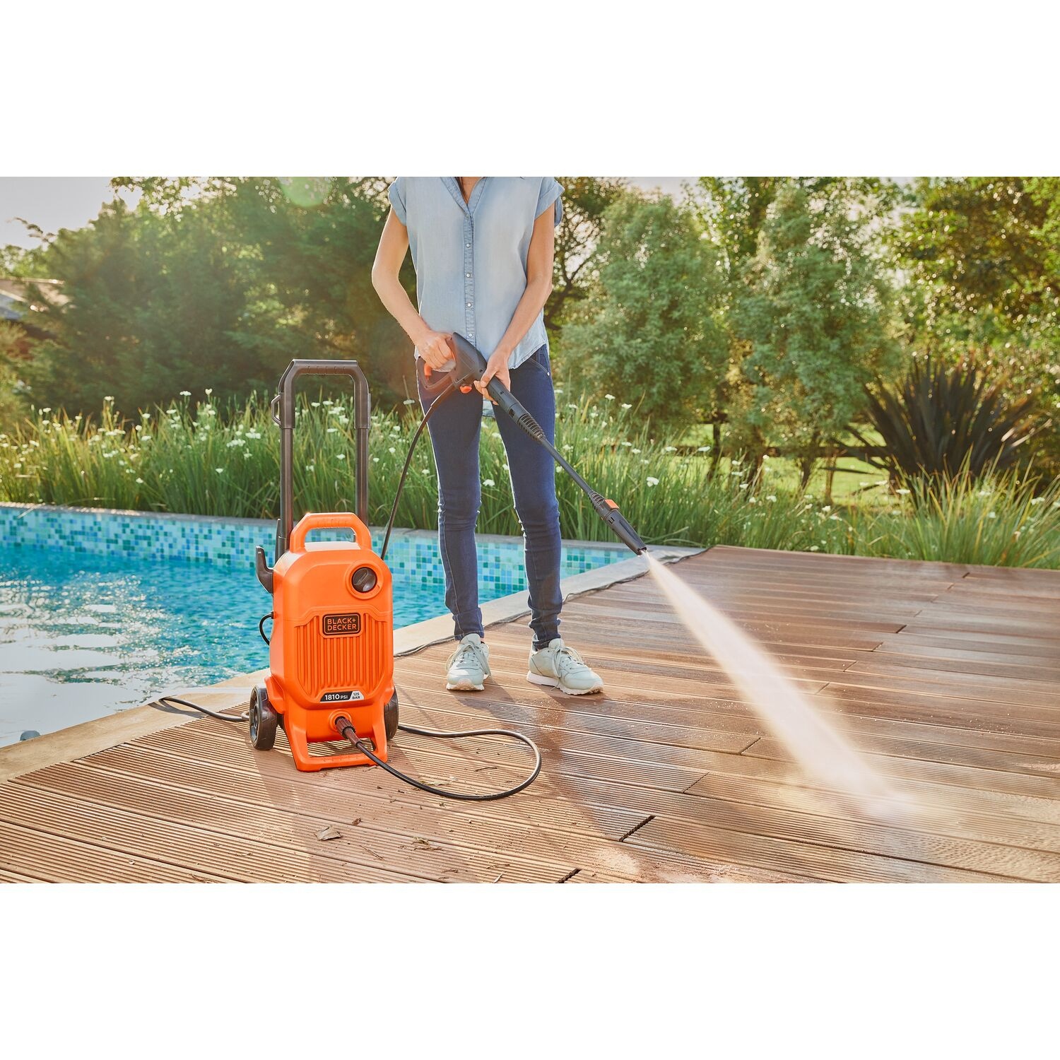 BLACK+DECKER เครื่องฉีดน้ำแรงดันสูง 125 บาร์ 1700W BEPW1800T-B1