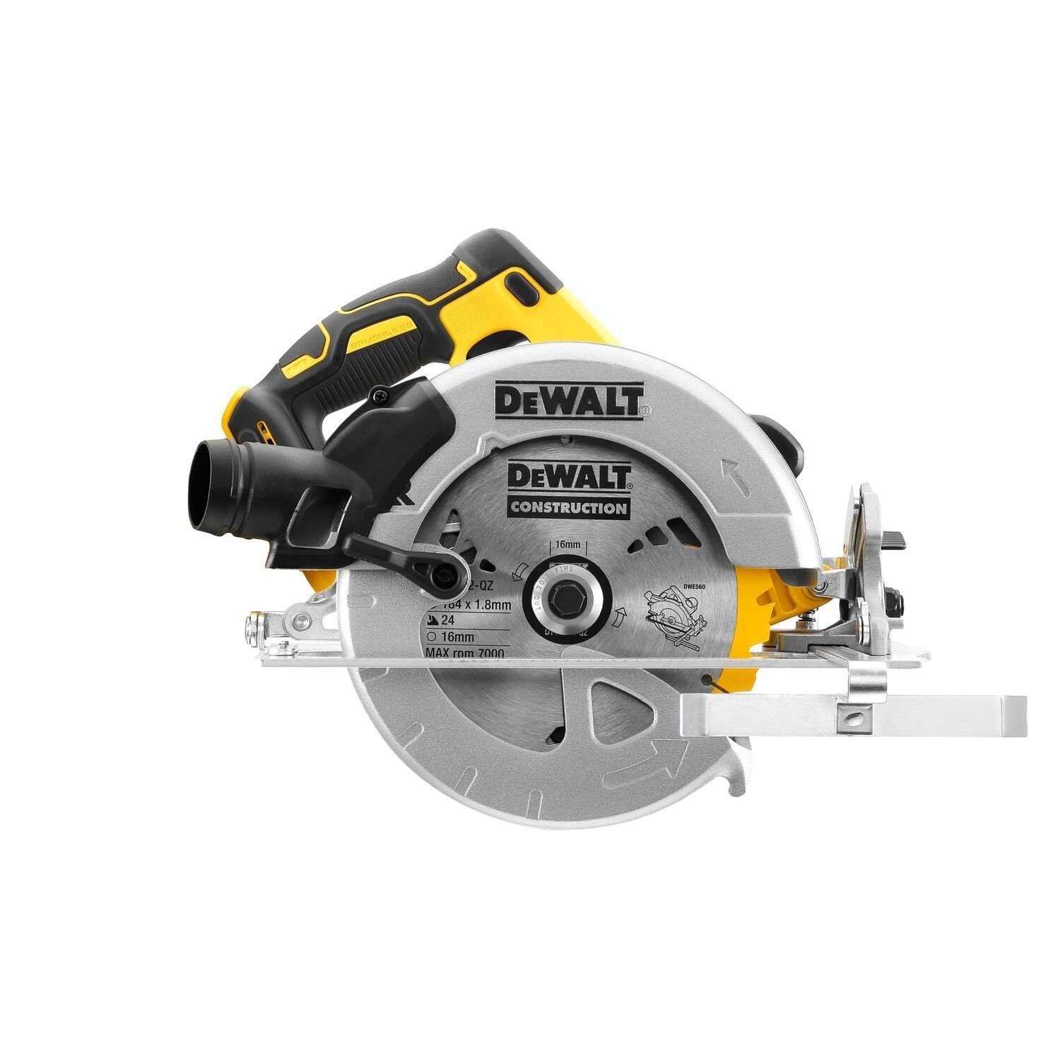 DEWALT เลื่อยวงเดือนไร้สาย 7 นิ้ว 18V(20V Max) ไร้แปรงถ่าน DCS570N-B1 เฉพาะตัวเครื่อง