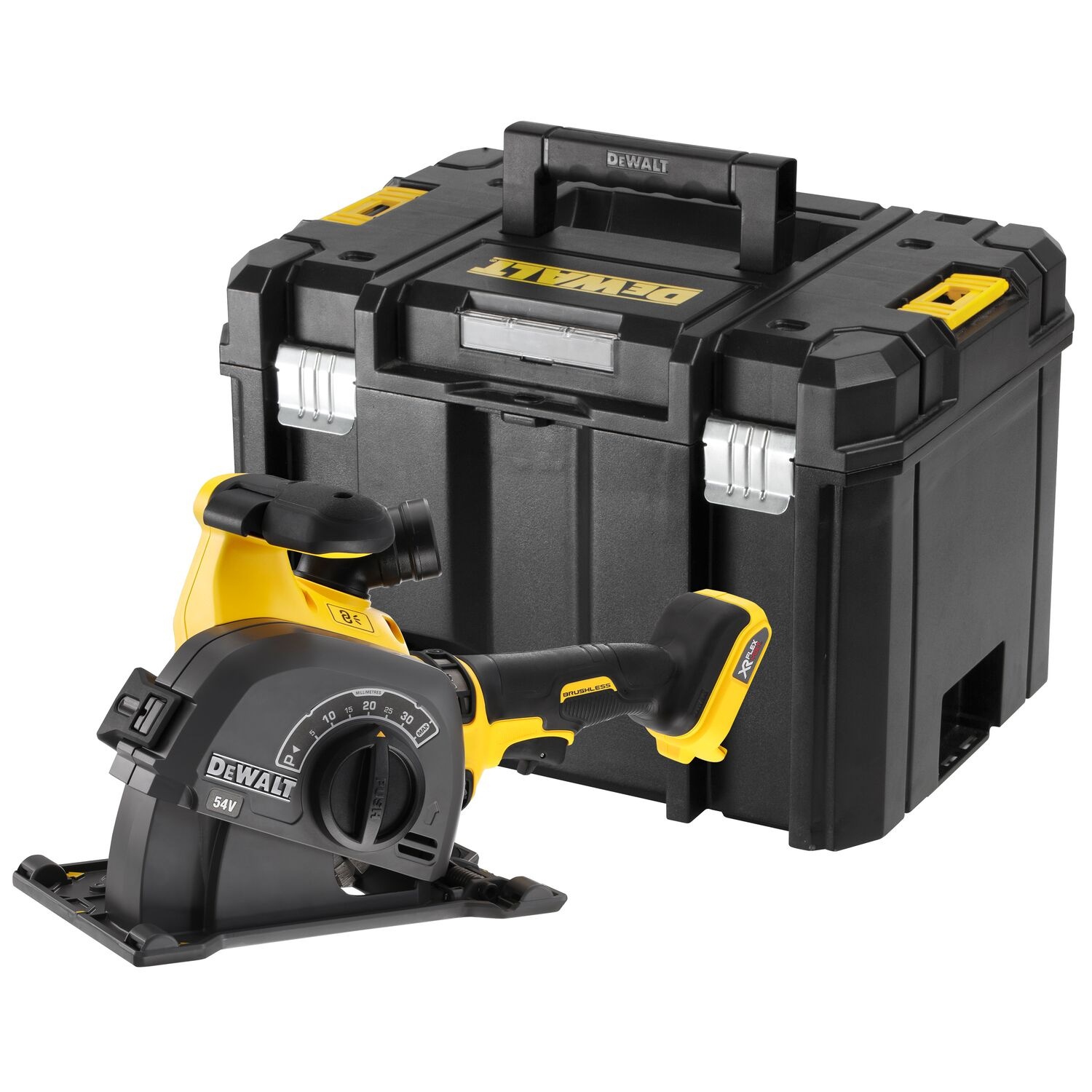 DEWALT เครื่องกรีดผนังไร้สายไร้แปรงถ่าน 54V(60V Max) Flexvolt 125มม. DCG200NT-XJ (เฉพาะตัวเครื่องพร้อมกล่อง TSTAK)