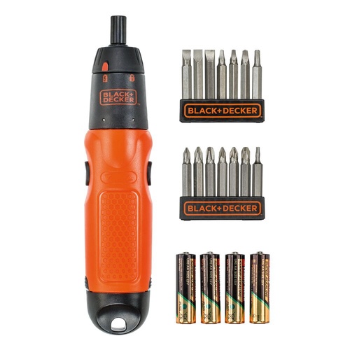 BLACK+DECKER ไขควงไฟฟ้าไร้สาย 3.6V รุ่น A7073-TW + ชุดอุปกรณ์เสริม 14 ชิ้น