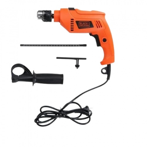 BLACK+DECKER ชุดสว่านกระแทกไฟฟ้า 13มม. 550W รุ่น HD555KMPR-B1