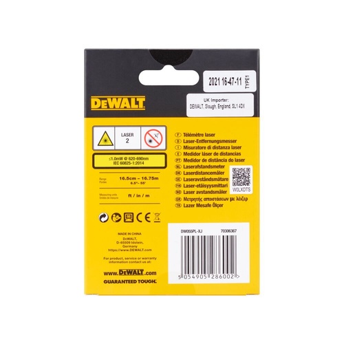 DEWALT เลเซอร์วัดระยะ 16M. Mini รุ่น DW055PL-XJ