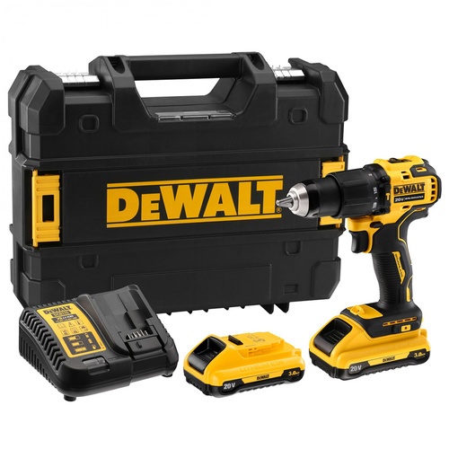 DEWALT สว่านกระแทกไร้สาย Atomic ไร้แปรงถ่าน 13มม. 20V รุ่น DCD709L2-B1 พร้อมแบตเตอรี่ 3.0Ah 2 ก้อน