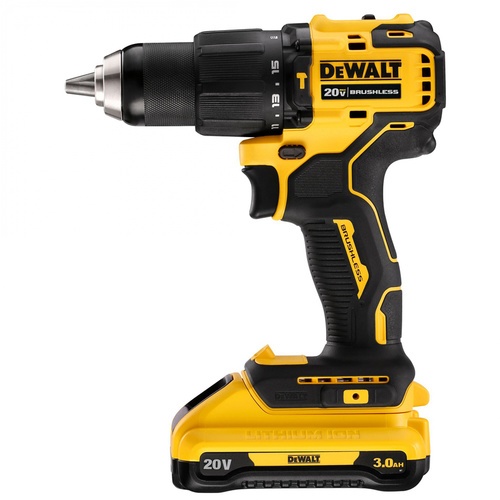 DEWALT สว่านกระแทกไร้สาย Atomic ไร้แปรงถ่าน 13มม. 20V รุ่น DCD709L2-B1 พร้อมแบตเตอรี่ 3.0Ah 2 ก้อน