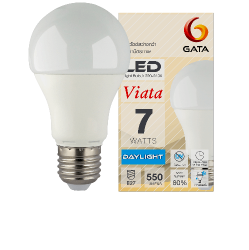 GATA หลอดไฟ LED E27 7w ฝาขุ่น แสงเดย์ไลท์